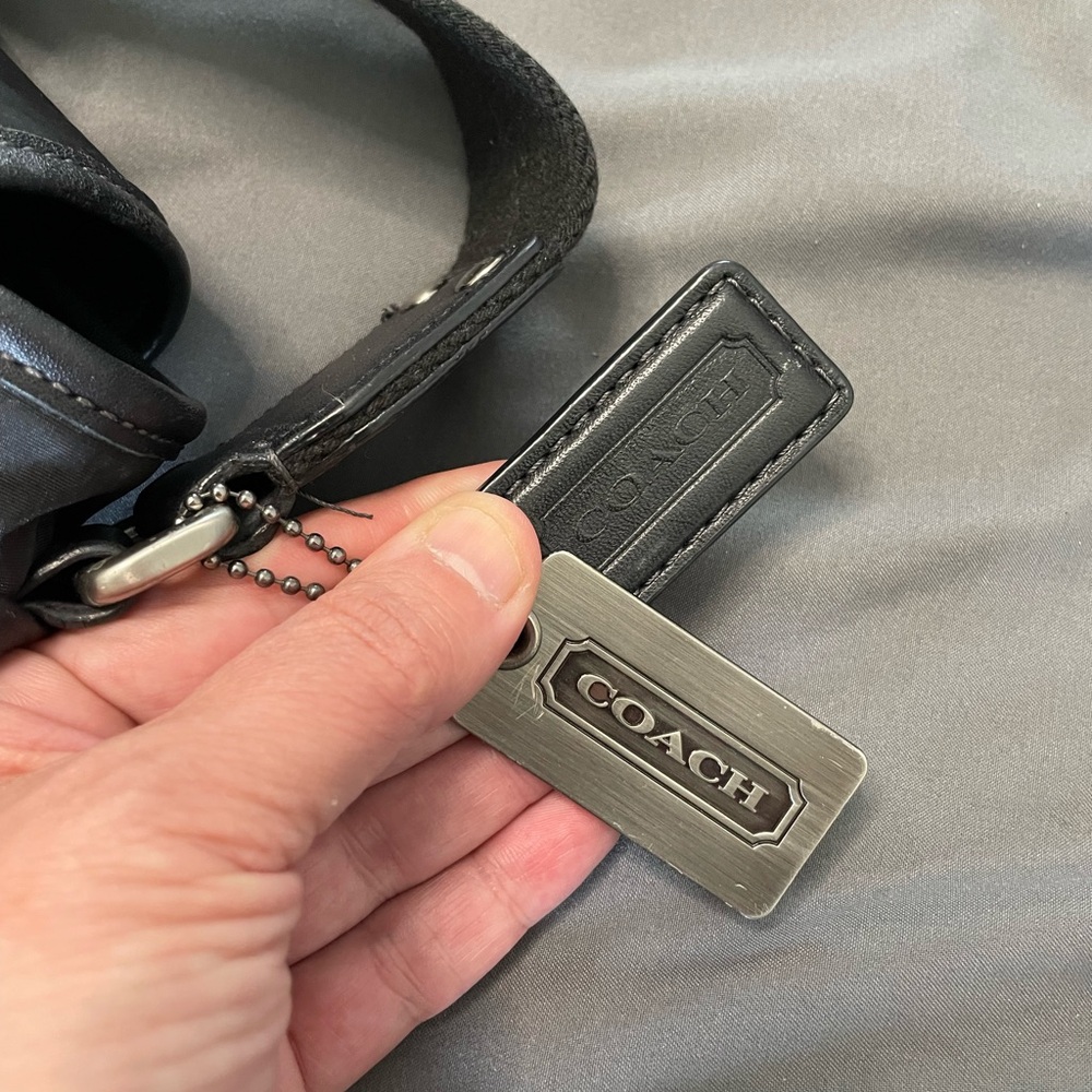 Coach Black Messenger Bag nylon with leather trim - Picture 11 of 12
